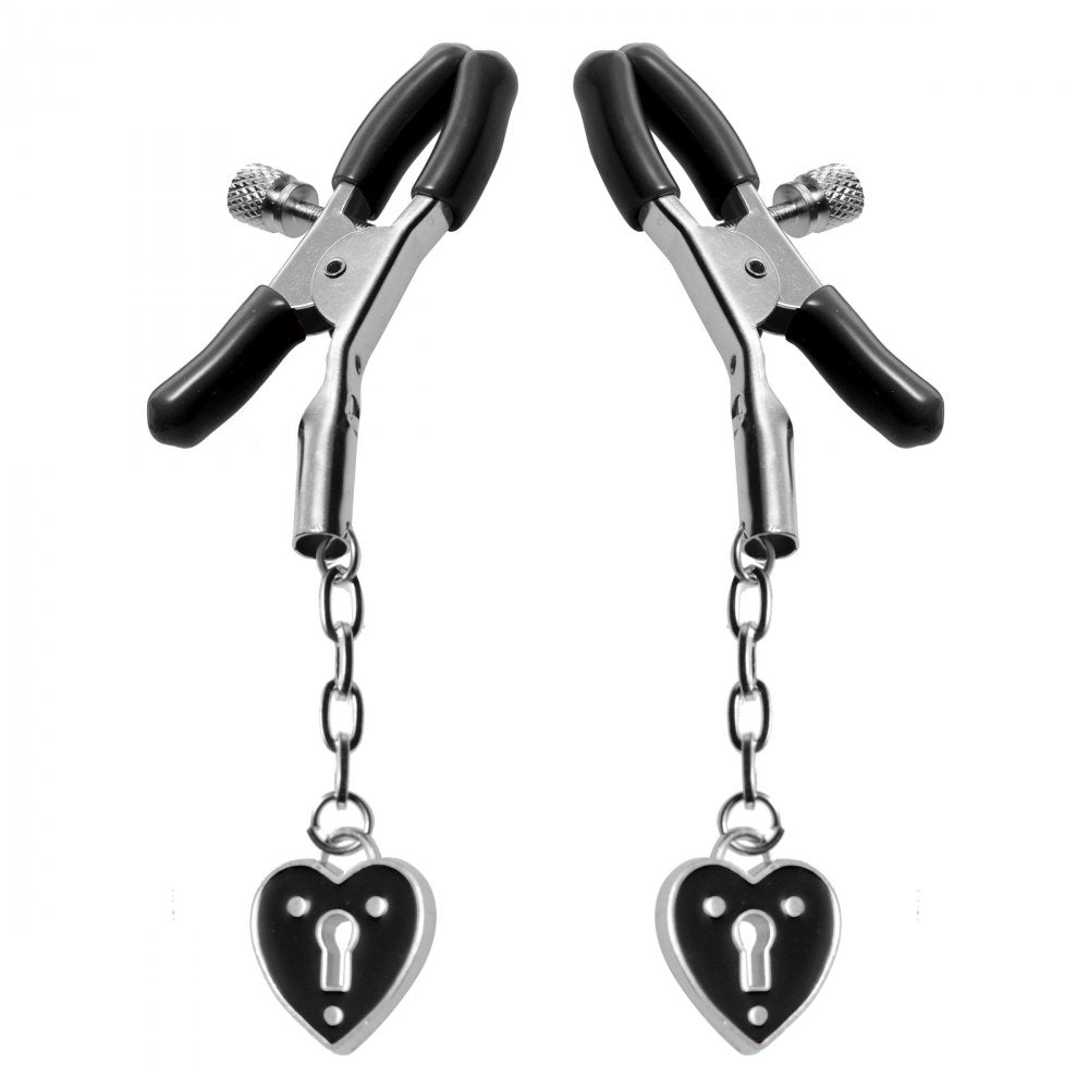 Charmed Heart Padlock Nipple Clamps