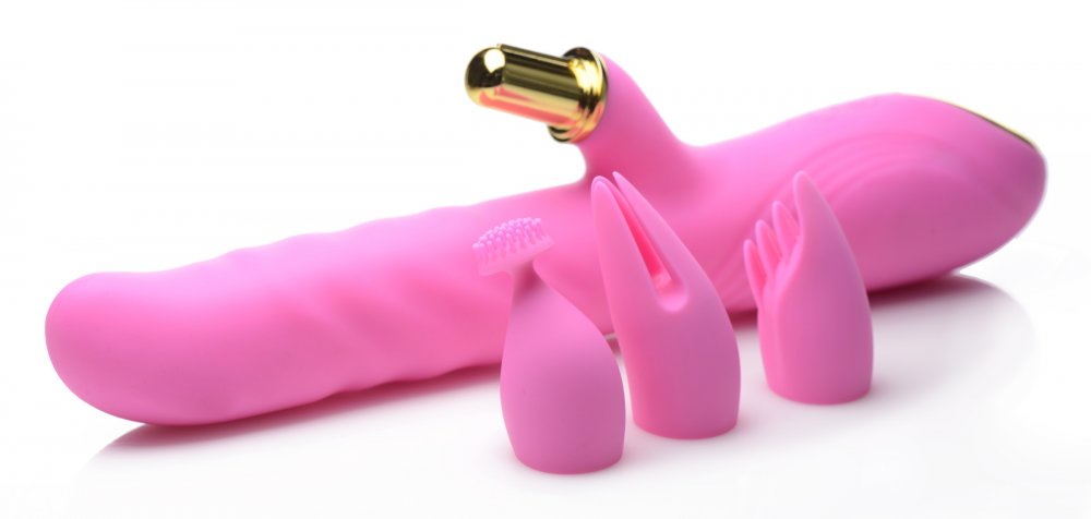 10X Thrusting Silicone Rabbit w/ 3 Attachments