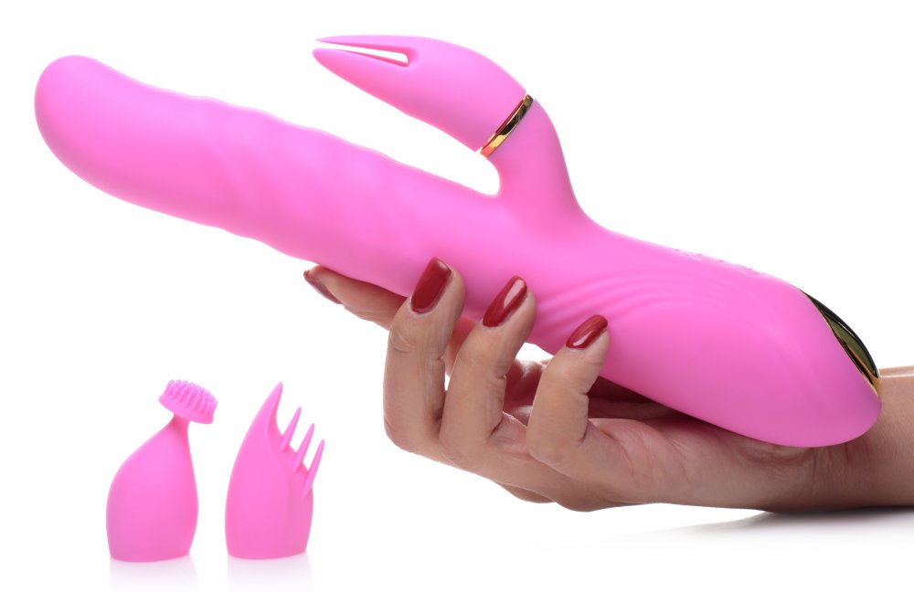 10X Thrusting Silicone Rabbit w/ 3 Attachments