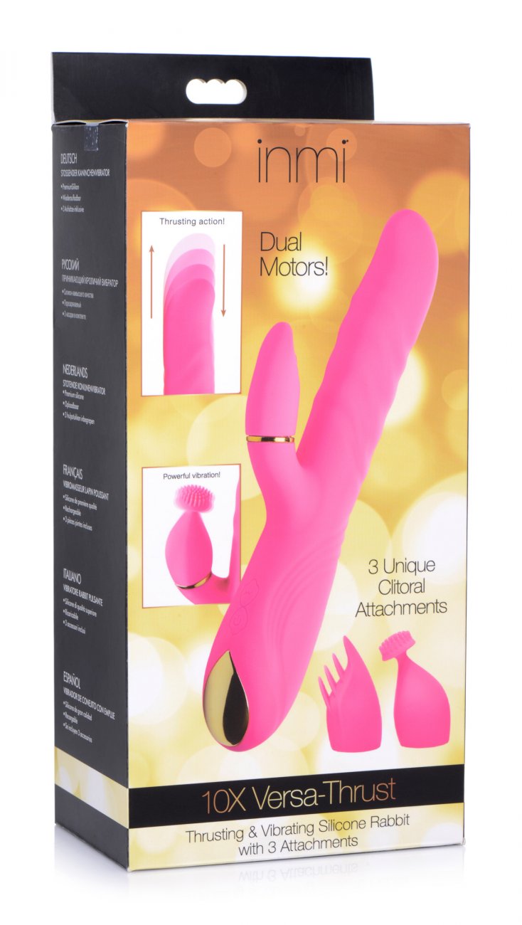 10X Thrusting Silicone Rabbit w/ 3 Attachments